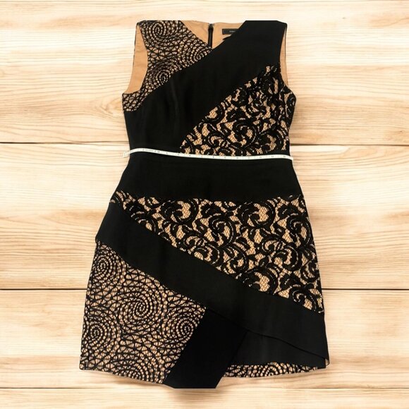 BCBGMaxAzria Black Lace Overlay Dress | Size 6 - Picture 6 of 7